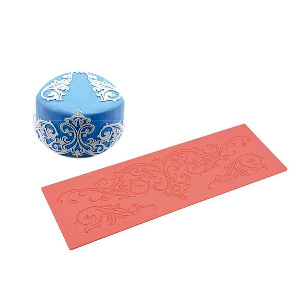 Molde De Silicone Confeitaria - Arabesco - FT212 - 1 unidade - Silver Plastic - Rizzo