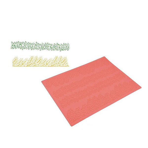 Molde De Silicone Confeitaria - Folhas - FT204 - 1 unidade - Silver Plastic - Rizzo