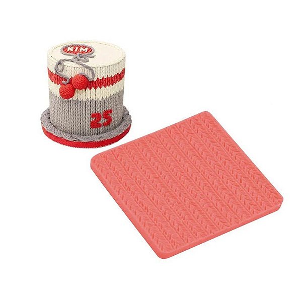 Molde De Silicone Confeitaria - Crochê Trançado - FT168 - 1 unidade - Silver Plastic - Rizzo
