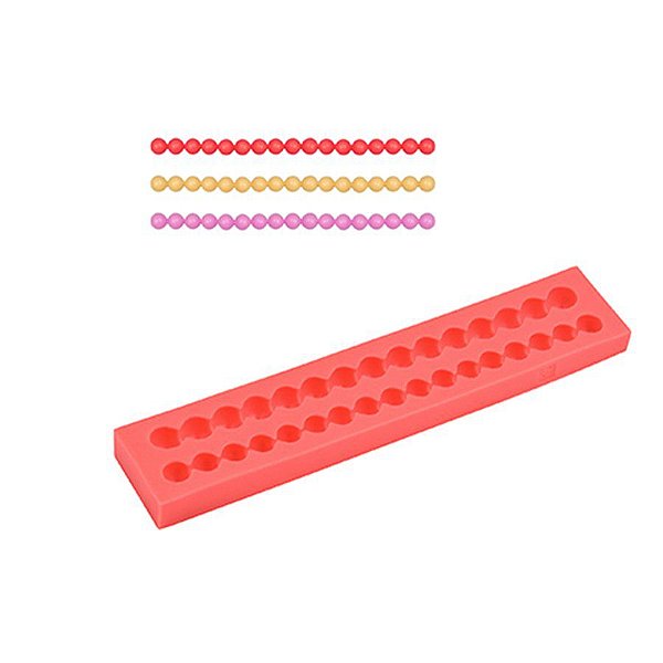 Molde De Silicone Confeitaria - Colar de Pérola - FT164 - 1 unidade - Silver Plastic - Rizzo