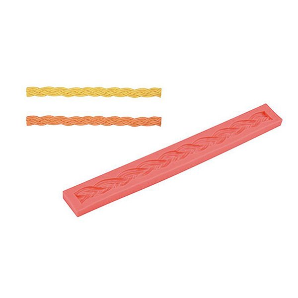 Molde De Silicone Confeitaria - Tranças - FT159 - 1 unidade - Silver Plastic - Rizzo