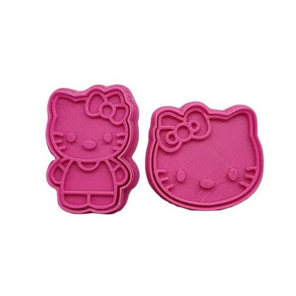 Kit Cortadores e carimbo Festa Hello Kitty - Ref 1008 - RR Cortadores - Rizzo