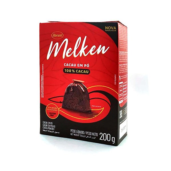 Chocolate em Pó 100% - Melken - 200g - 01 unidade - Harald -