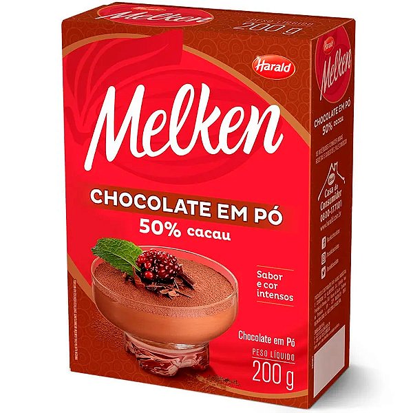 Chocolate em Pó  50% - Melken - 200g - 01 unidade - Harald - Rizzo