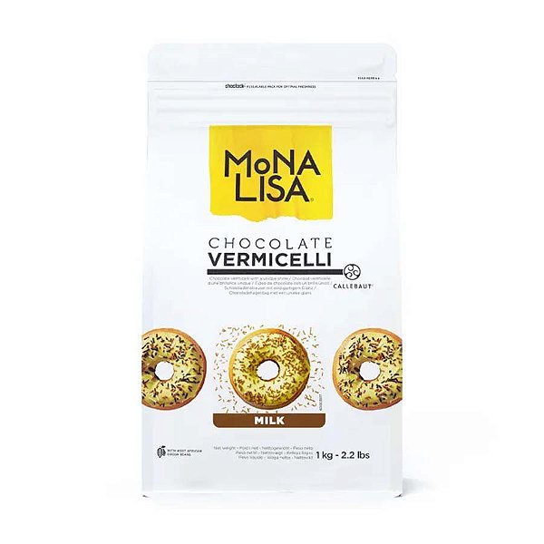 Vermicelli Chocolate Belga Milk - 1 Kg- 01 Unidade - Mona Lisa - Rizzo