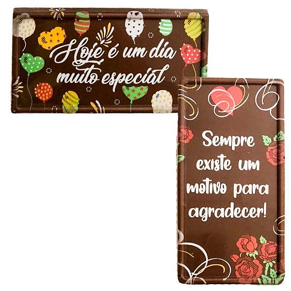 Blister Decorado com Transfer Para Chocolate - Tablete - Agradecimentos - BL012301 - 1 unidade - Stalden - Rizzo