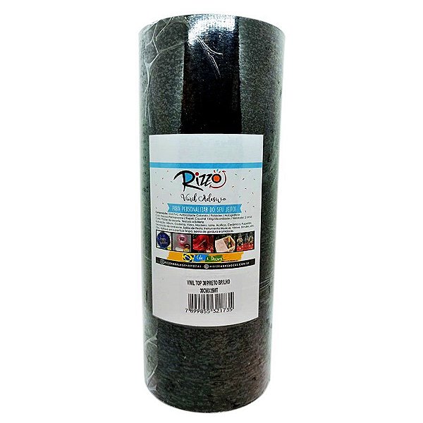 Vinil Adesivo Top 30 - 30cmX25mt - Preto Brilho - 01 unidade - Rizzo