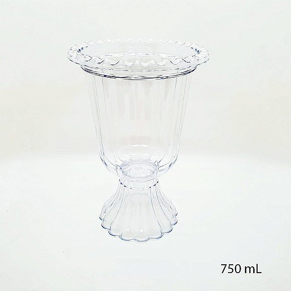 Mini Vaso Grego Plástico 750 mL - Transparente Cristal - 1 unidade - LSC Toys - Rizzo