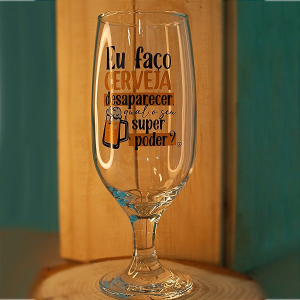 Taça Floripa Happy Beer - 300ml - Eu Faço Cerveja Desaparecer - 1 unidade - Allmix - Rizzo