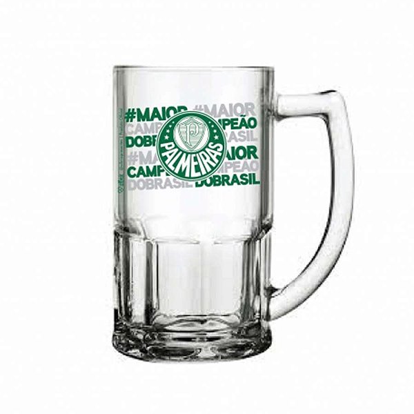 Caneca de Vidro Bristol - 340ml - Palmeiras  - 1 unidade - Allmix - Rizzo Balões