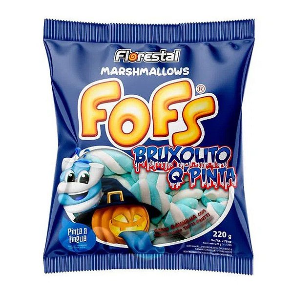 Marshmallow Twist Recheado Fofs Bruxolito Pinta Língua 220 g - Baunilha c/ tutti-frutti - 1 unidade - Florestal - Rizzo