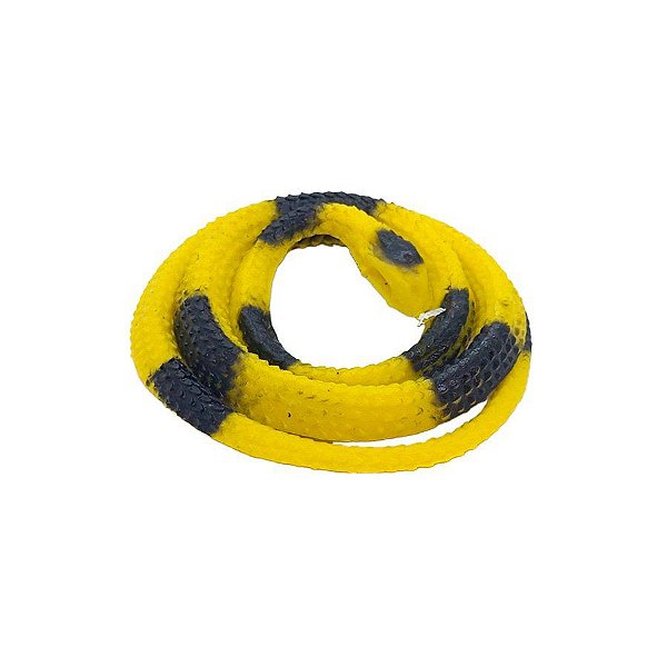 Cobra Redonda de Borracha Cor Amarelo e Preto - 1 Unidade - Rizzo Balões
