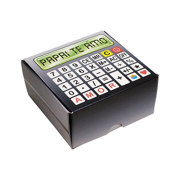 Caixa para Doces tipo Practice " Papai te Amo" Calculadora - 4 doces - 10 unidades - Ideia - Rizzo