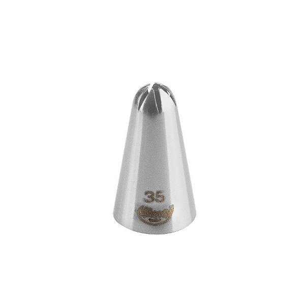 Bicos Para Confeitar - Pitanga Fechada - Aço Inox - Nº35  - 1 unidade - Cromus Allonsy - Rizzo Balões