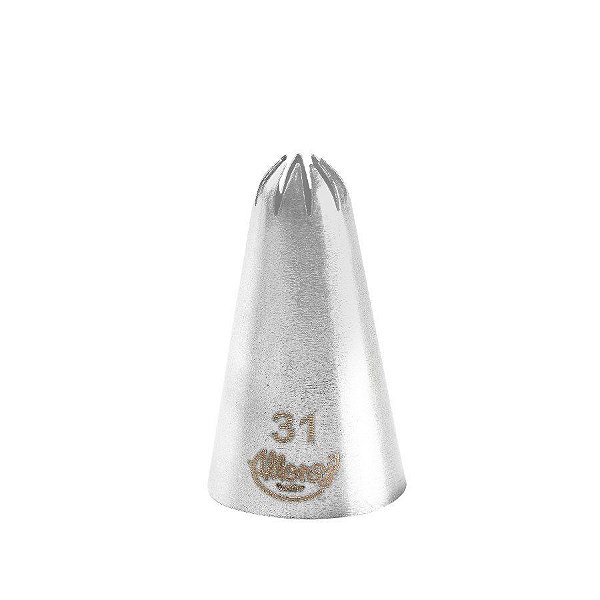 Bicos Para Confeitar - Pitanga Fechada - Aço Inox - Nº31  - 1 unidade - Cromus Allonsy - Rizzo Balões
