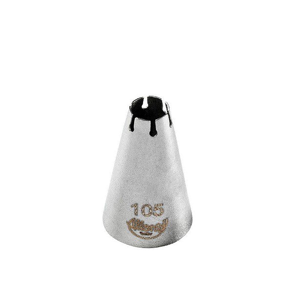 Bicos Para Confeitar - Pitanga Aberta - Aço Inox - Nº105  - 1 unidade - Cromus Allonsy - Rizzo Balões