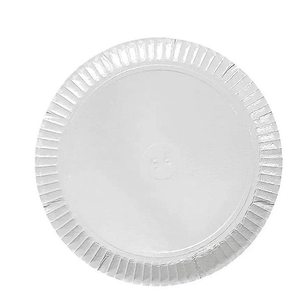 Prato para Doces de Papelão Laminado Branco P5 - 1 Unidade - Rizzo