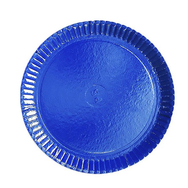 Prato para Doces de Papelão Laminado Azul Escuro P5 - 1 Unidade - Rizzo