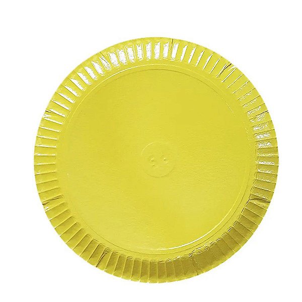 Prato para Doces de Papelão Laminado Amarelo P5 - 1 Unidade - Rizzo