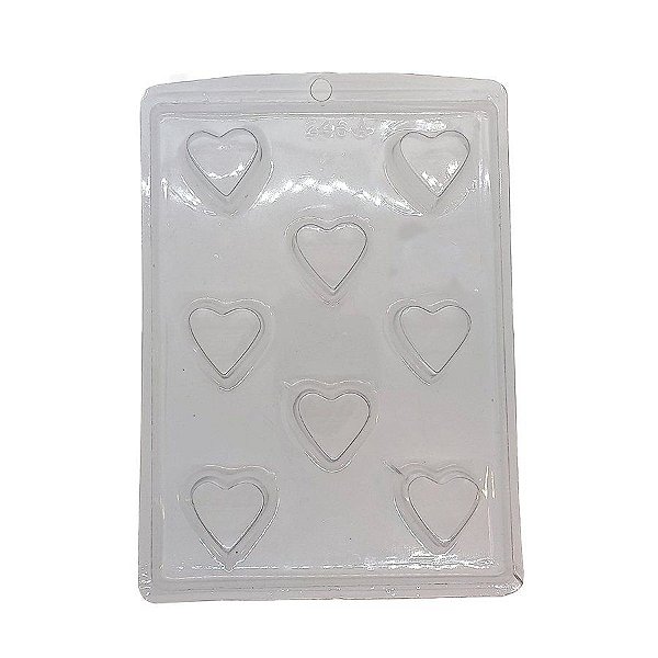 Forma de Acetato Simples - 8 Corações - Ref. 246A - 1 Unidade - Crystal Forming - Rizzo
