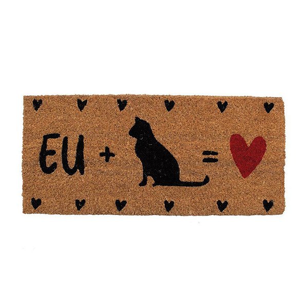 Capacho De Fibra -  Gato - 55 x 25cm - 1 unidade - Cromus - Rizzo Balões