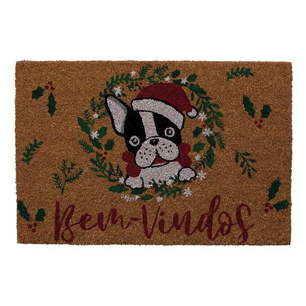 Capacho De Fibra - Bem-Vindo - BullDog - 60 x 40cm - 1 unidade - Cromus - Rizzo Balões