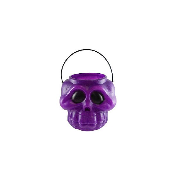 Cesta Cabeça de Esqueleto Kids Roxa de Halloween - 1 Unidade - Rizzo