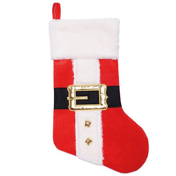 Meia de Natal para Pedurar  - 40x26 - "Roupa de Papai Noel" - 1 unidade - Cromus - Rizzo