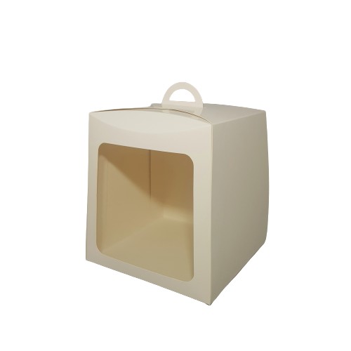Caixa Bolo Panetone Com Visor - 500g - Branco - 15 x 15 x 16 - 5 unidades - Assk - Rizzo