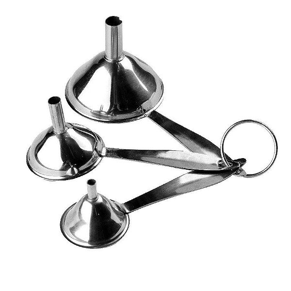 Funil Aço inox - Aço inox - 3 unidades - Cromus Allonsy - Rizzo