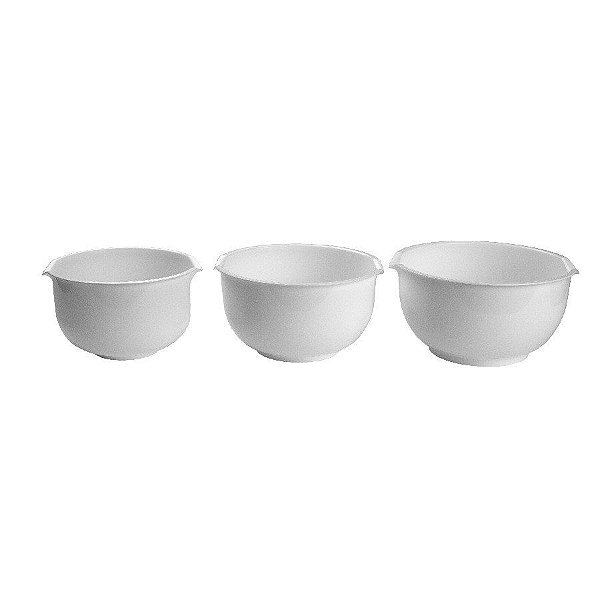 Bowl Multiuso - Branco Plástico Jg C/3 Un - 3 unidades - Cromus Allonsy - Rizzo