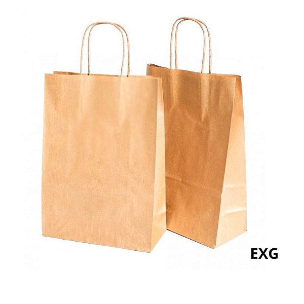 Sacola de Papel EXG 43x38x20cm - Kraft - 10 unidades - Cromus - Rizzo