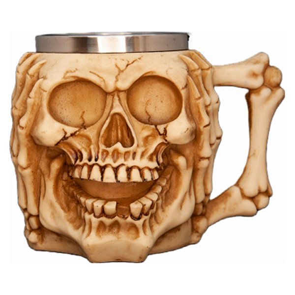 Caneca Caveira Ouvido - "Tampando o Ouvido" -  450mL - 01 Unidade
