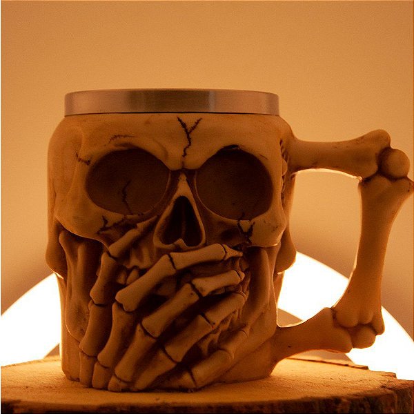 Caneca Caveira Rindo - "Caveira Rindo"  -  450mL - 01 Unidade - Rizzo (olho não pintado)