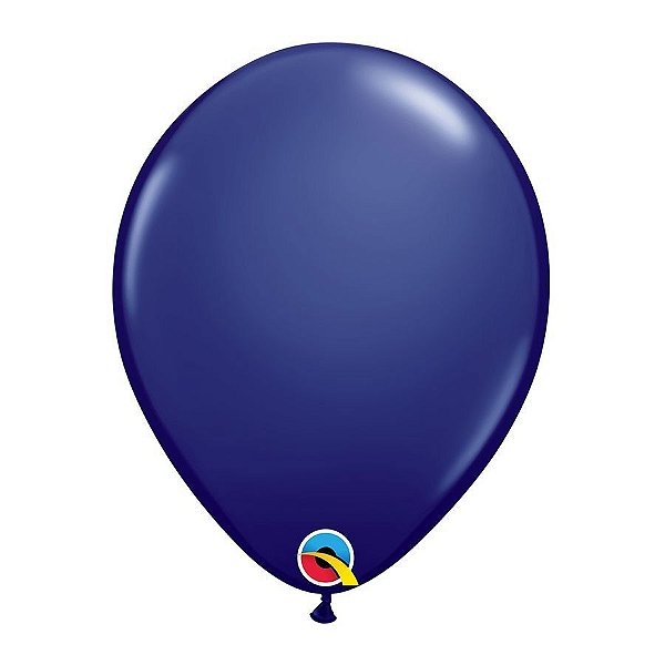 Balão de Festa Látex Liso Sólido - Navy (Azul Marinho) - Qualatex - Rizzo Balões