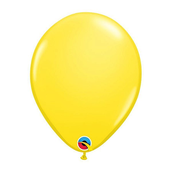 Balão de Festa Látex Liso Sólido - Yellow (Amarelo) - Qualatex - Rizzo