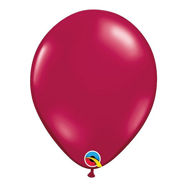 Balão de Festa Látex Liso Sólido - Sparkling Burgundy (Vinho Cristal) - Qualatex - Rizzo