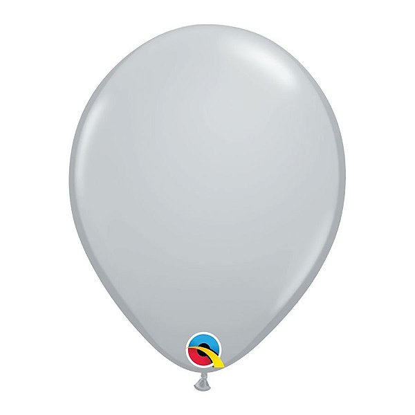 Balão de Festa Látex Liso Sólido - Gray (Cinza) - Qualatex - Rizzo