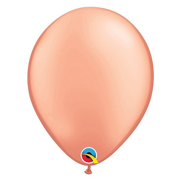 Balão de Festa Látex Liso Sólido - Rose Gold (Ouro Rosé) - Qualatex - Rizzo Balões