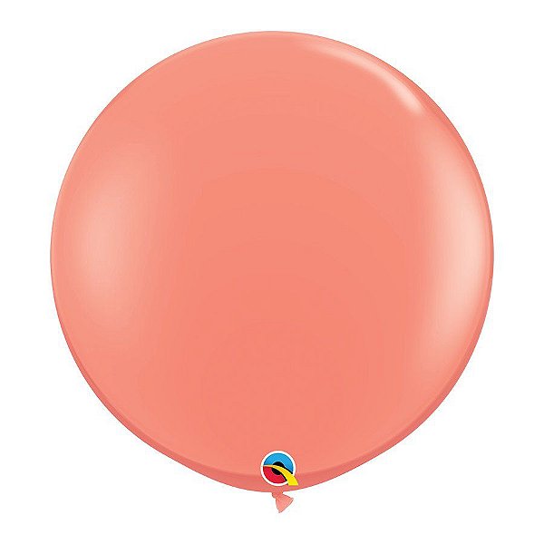 Balão Gigante de Festa em Látex 3ft (90 cm) - Coral (Coral) - 2 Unidades - Qualatex - Rizzo Balões