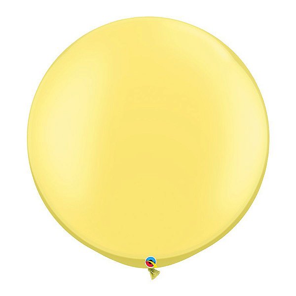 Balão Gigante de Festa Pearl (Perolado) 3ft (90 cm) - Lemon Chiffon  (Limão Chiffon) - 2 Unidades - Qualatex - Rizzo Balões