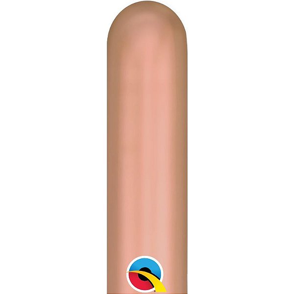 Balão de Festa Canudo - Rose Gold Chrome (Ouro Rosé) 260" - 100 unidades - Qualatex - Rizzo Balões