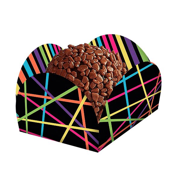 Porta Forminha para Doces Festa Neon - 40 unidades - Festcolor