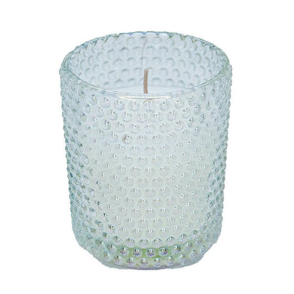 Vela Aromática em Porta Velas de Bolinhas - Transparente Perolada - 1 unidade - Cromus - Rizzo