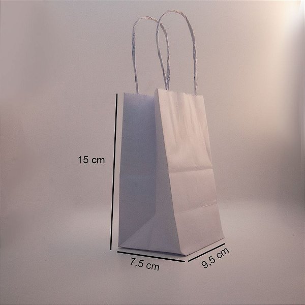Sacola para Lembracinha  Kraft Branco - Ref 6710 - 9,5x7,5x15cm - 10 unidades - Rizzo