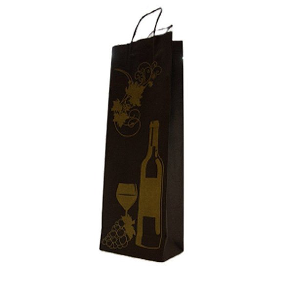 Sacola para Garrafa de Vinho - Preto Vino - Ref. 4860  - 10 unidades - Rizzo