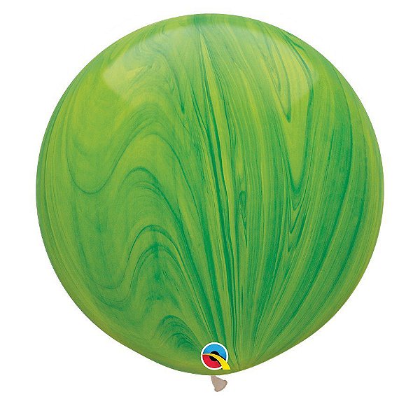 Balão Gigante Decorado 3ft (90 cm) - Green Superagate (Arco-íris Verde) - 2 Un - Qualatex - Rizzo Balões