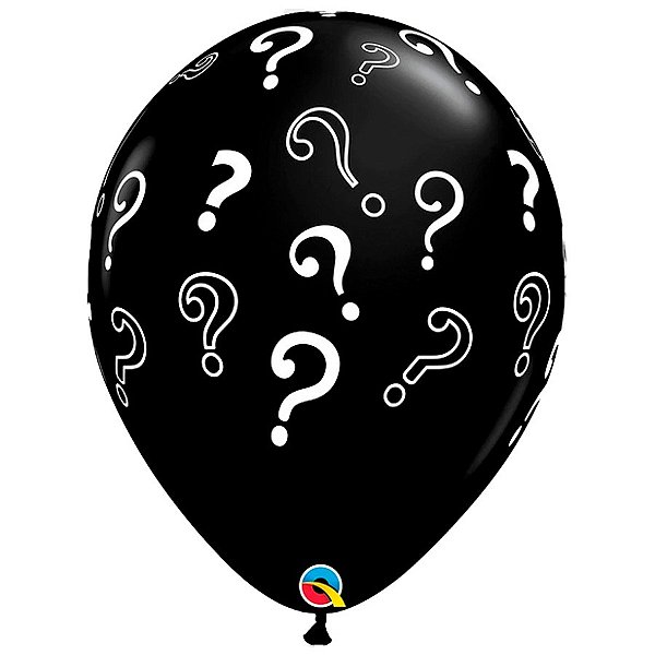 Balão de Festa Látex Decorado - Question Marks (Chá Revelação) - 16" - 50 Unidades - Qualatex - Rizzo Balões