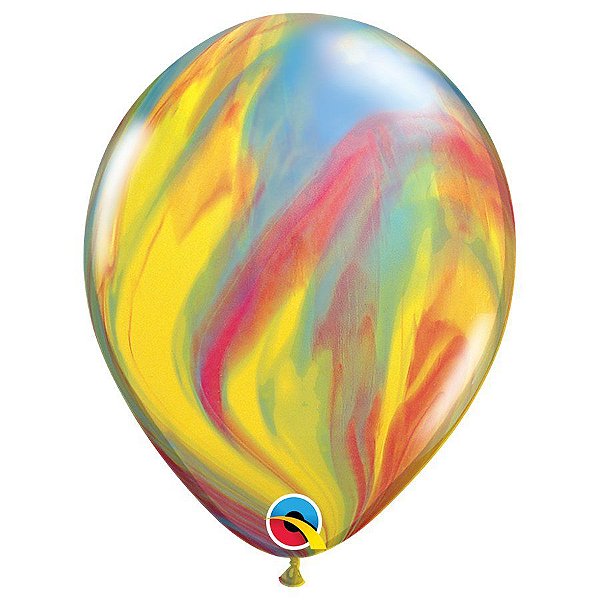 Balão de Festa Decorado - Traditional Superagate (Tradicional SuperAgate) - 11" - 25 Unidades - Qualatex - Rizzo Balões