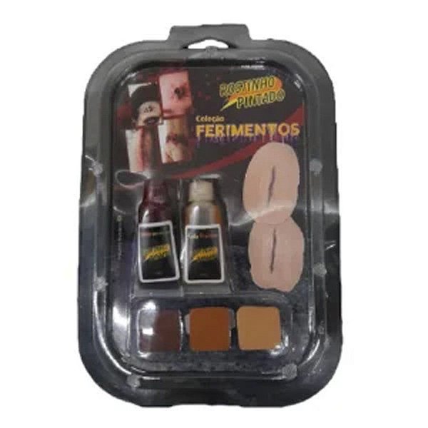 Maquiagem para Halloween Ferimentos - "2 Cortes" - 1 Unidade - Rizzo Balões